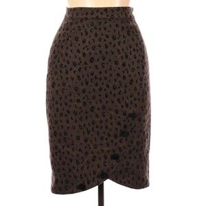 Vintage Oppioline Cheetah Print Wool Blend Skirt